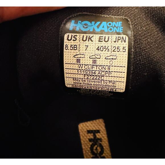 Hoka One One Clifton 8 Womens Sneakers Anthracite Copper Dark Grey Size 8.8B - Picture 11 of 11